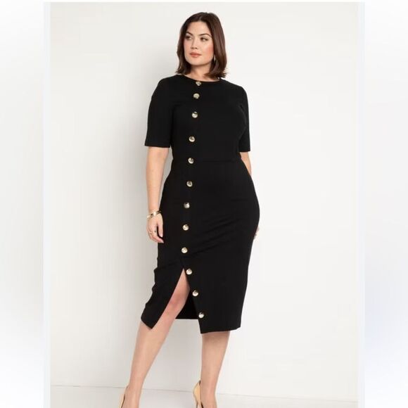 Eloquii Button Front Workwear Dress NWT - Picture 2 of 5